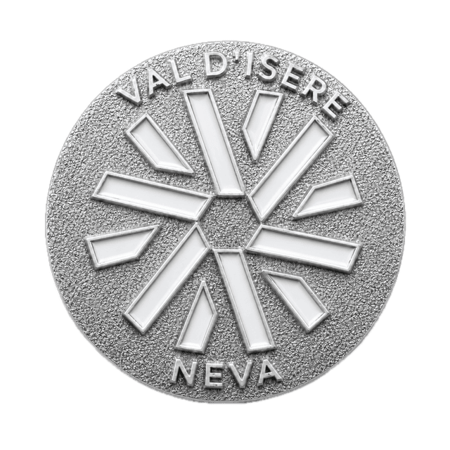 Les médailles Neva 149 Médaille Neva SKI Val d'Isère en argent, fond transparent