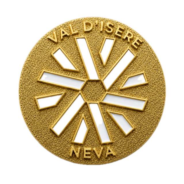 Les médailles Neva 150 Médaille Neva SKI Val d'Isère en or, fond transparent